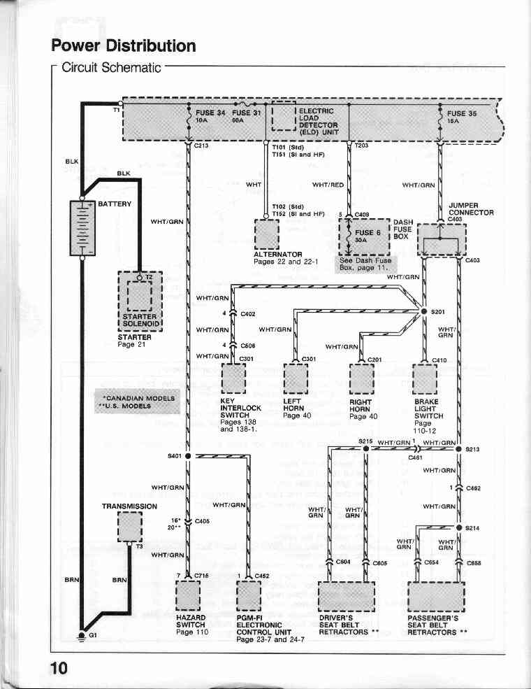 Electrical schematic 1991 honda civic hatchback #2